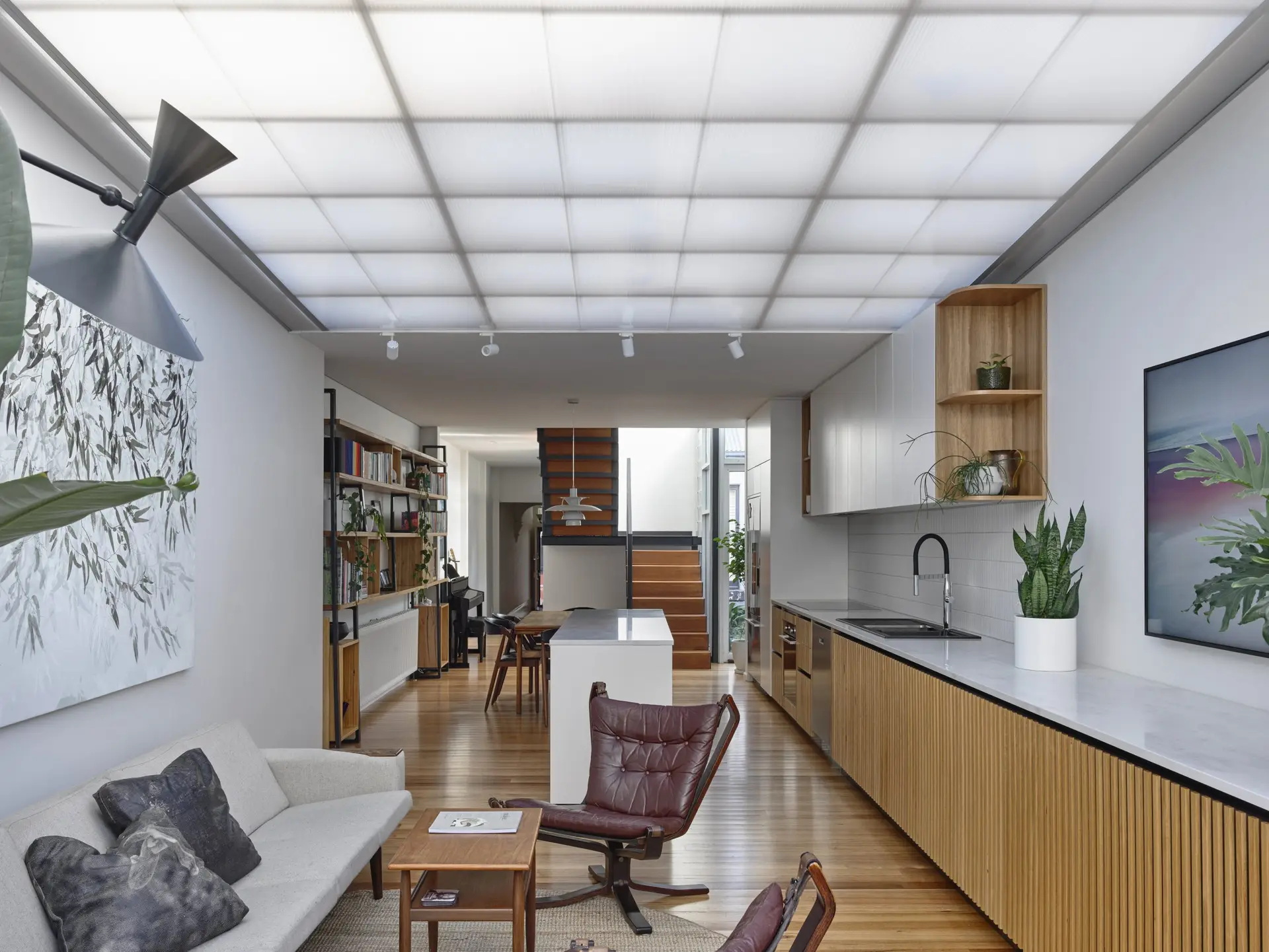 Indoor area using translucent EasyClick PC roofing