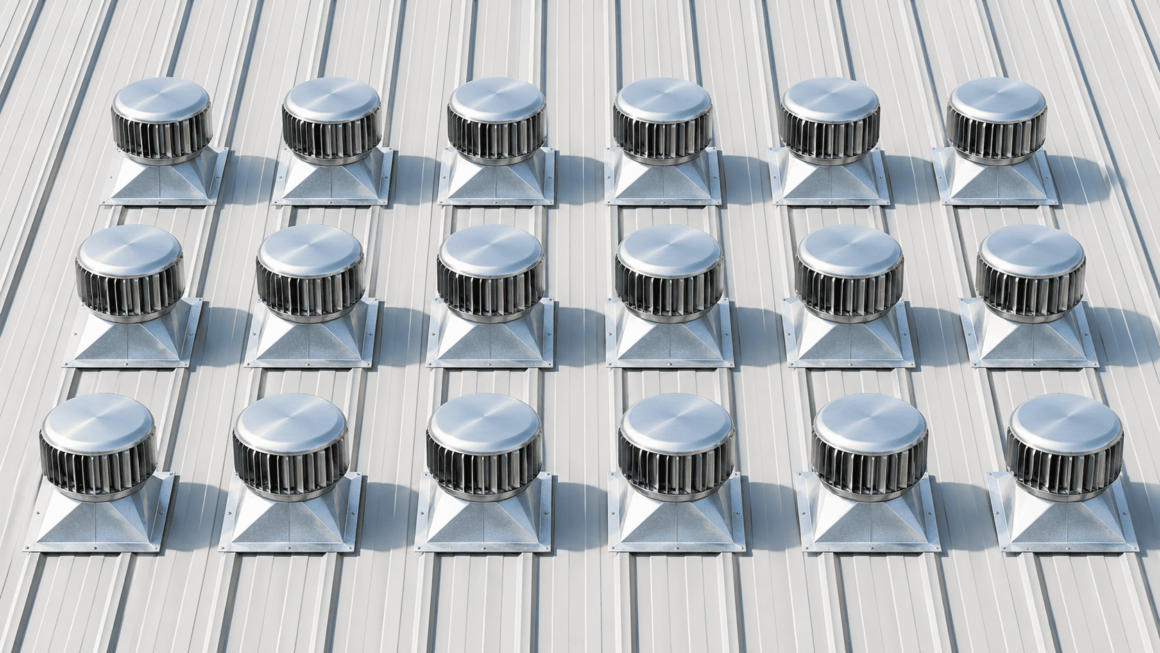 Illustrative roof layout with eighteen Standard SV450 ventilators